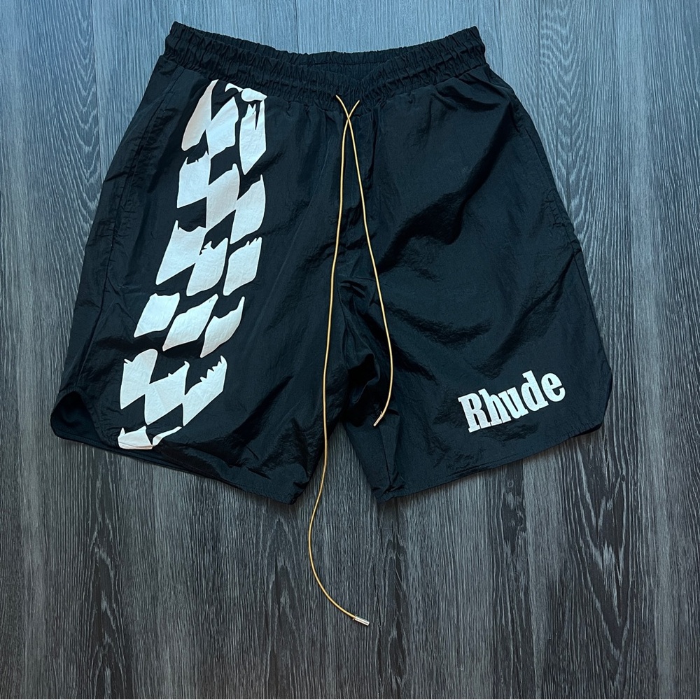 Rhude Black Warm-Up Shorts